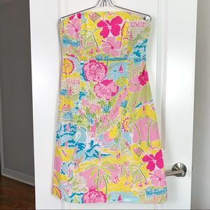 Lilly Pulitzer Strapless Lillywood Dress Sz 10